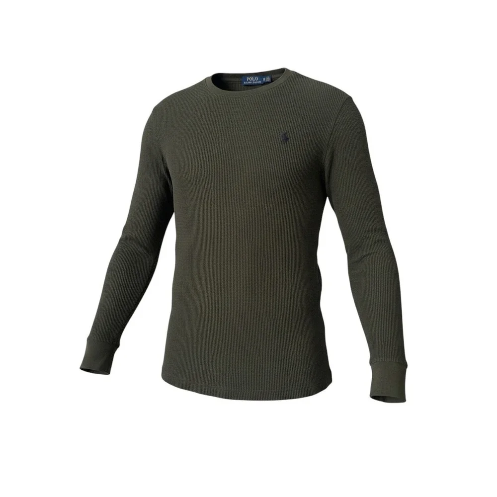 Polo Ralph Lauren Mens XL Olive Green Waffle Knit Thermal Long Sleeve Shirt